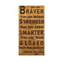 Wallity Braver Stronger Smarter Loved Escultura de pared de madera Nogal y negro